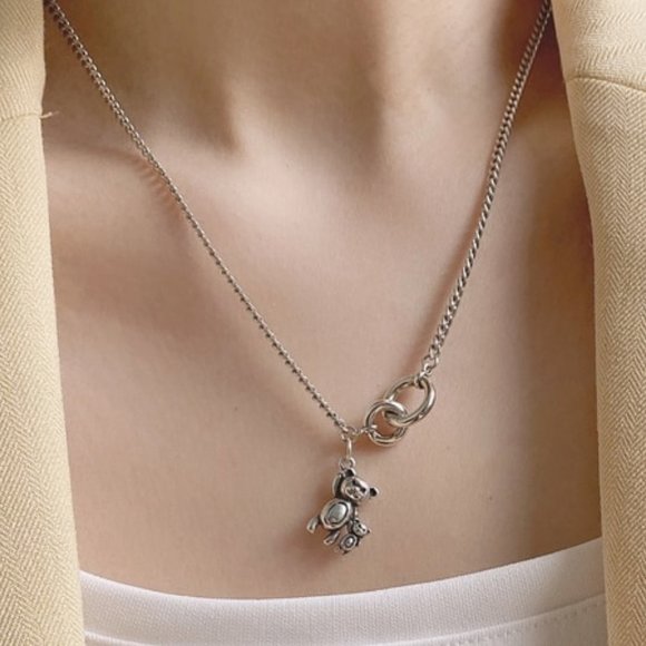 *NEW 925 Sterling Silver Vintage Circle Necklace - Picture 1 of 12